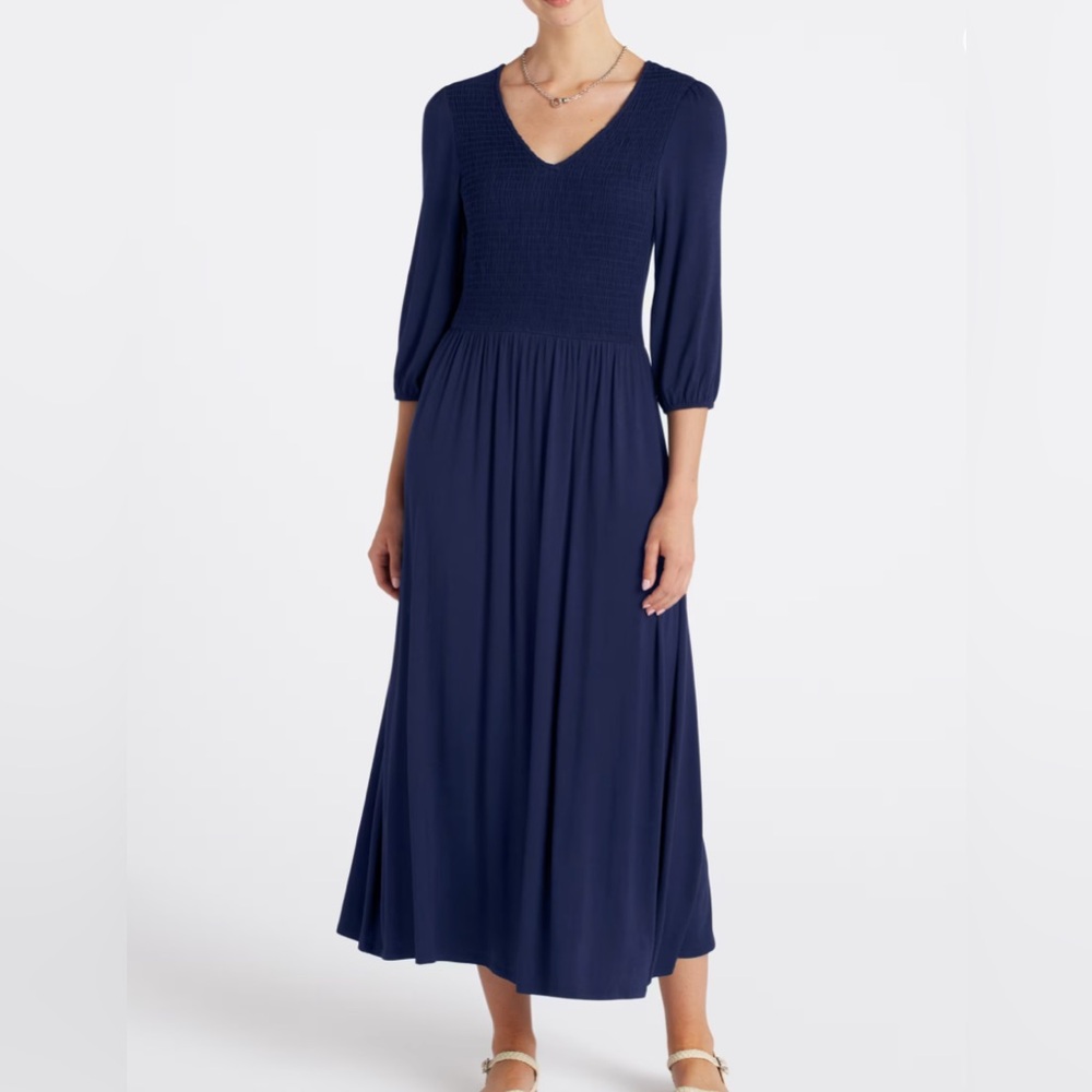 Beacon Lola Deep Blue Long Sleeve Maxi Dress